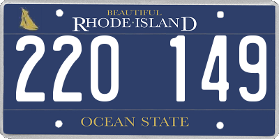RI license plate 220149