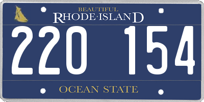 RI license plate 220154
