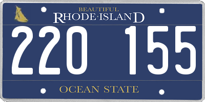RI license plate 220155