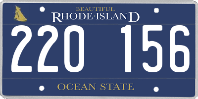 RI license plate 220156