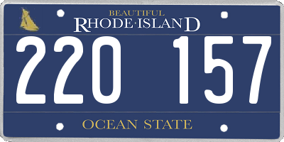 RI license plate 220157
