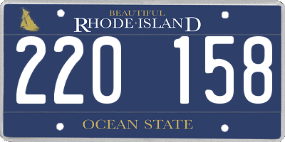RI license plate 220158