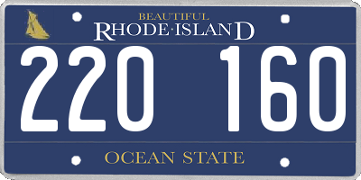 RI license plate 220160