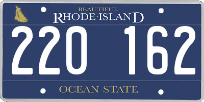 RI license plate 220162