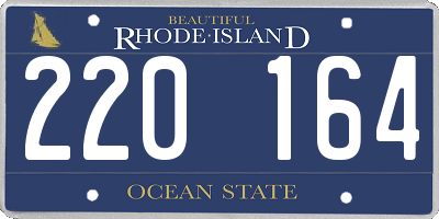 RI license plate 220164