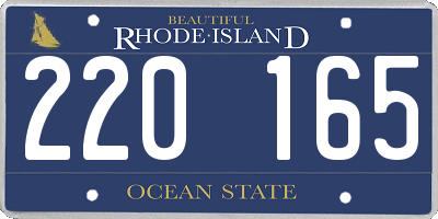 RI license plate 220165