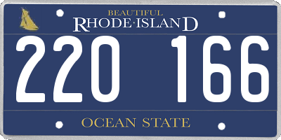 RI license plate 220166