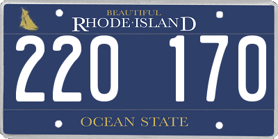 RI license plate 220170