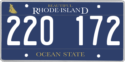RI license plate 220172