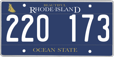 RI license plate 220173