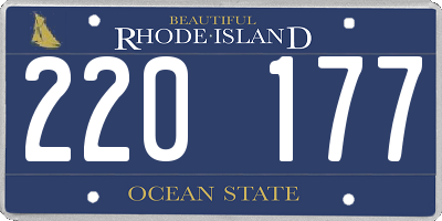 RI license plate 220177