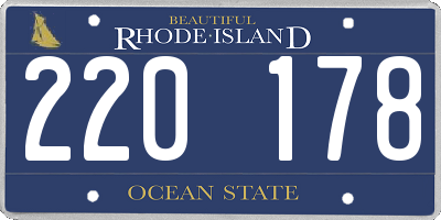 RI license plate 220178
