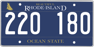 RI license plate 220180