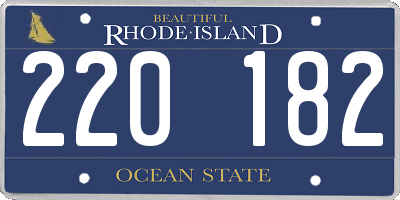 RI license plate 220182