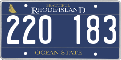 RI license plate 220183
