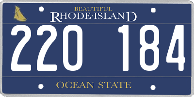 RI license plate 220184