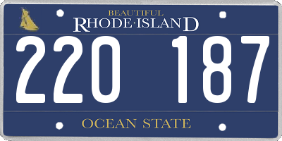 RI license plate 220187