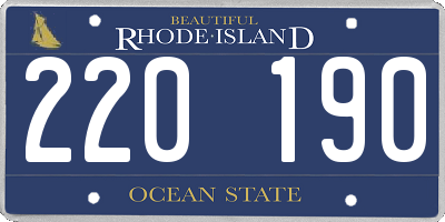 RI license plate 220190