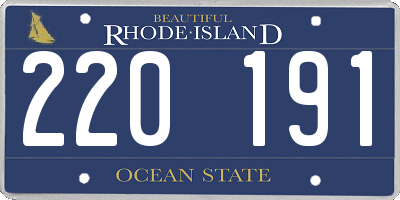 RI license plate 220191