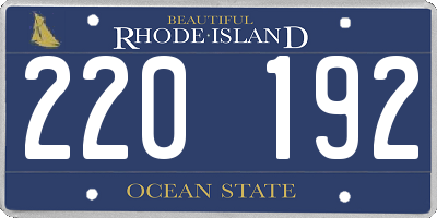 RI license plate 220192