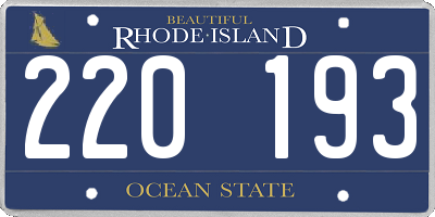 RI license plate 220193
