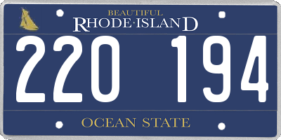 RI license plate 220194