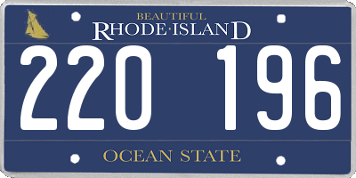 RI license plate 220196