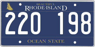RI license plate 220198