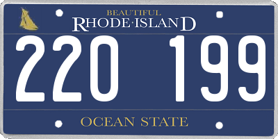 RI license plate 220199