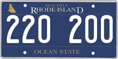 RI license plate 220200