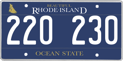 RI license plate 220230