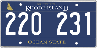 RI license plate 220231