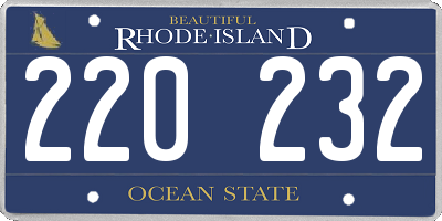 RI license plate 220232
