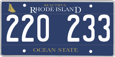 RI license plate 220233