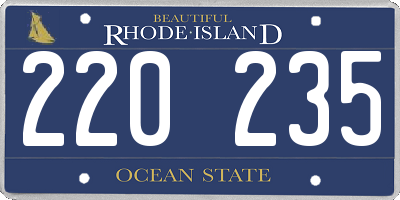 RI license plate 220235