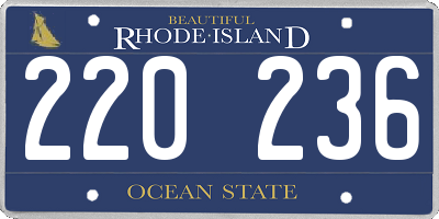 RI license plate 220236