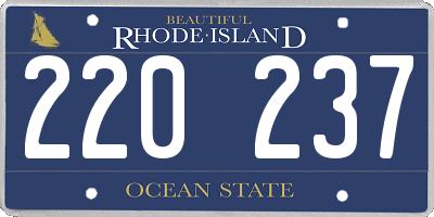 RI license plate 220237