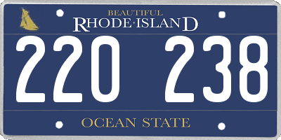 RI license plate 220238