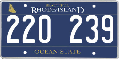 RI license plate 220239