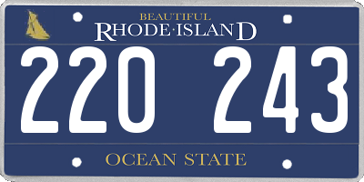 RI license plate 220243