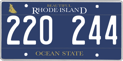 RI license plate 220244
