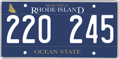 RI license plate 220245
