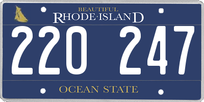 RI license plate 220247