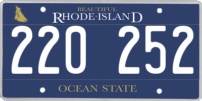 RI license plate 220252