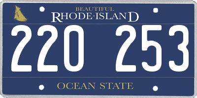 RI license plate 220253
