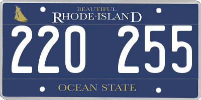 RI license plate 220255