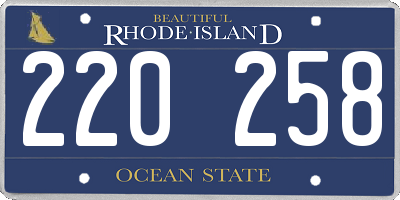 RI license plate 220258