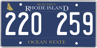 RI license plate 220259