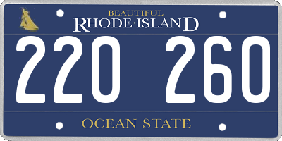 RI license plate 220260