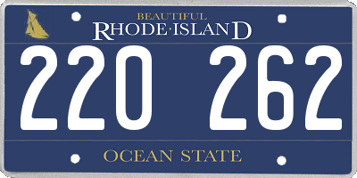 RI license plate 220262